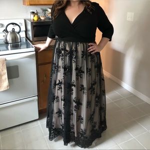 Black and Champagne Gown